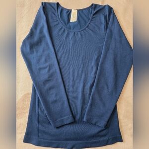 Women's Blue Long Sleeve Layering Top